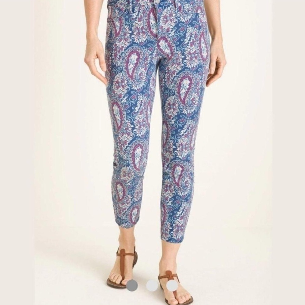 NYDJxChico’s Paisley skinny cropped jeans